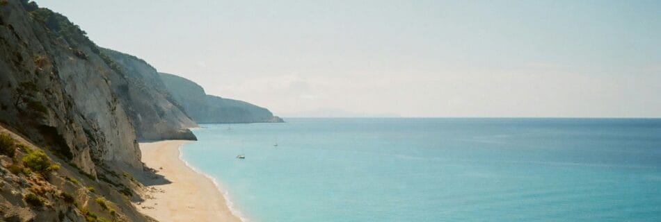 Egremni Beach cliffs and turquoise water on Lefkada west coast