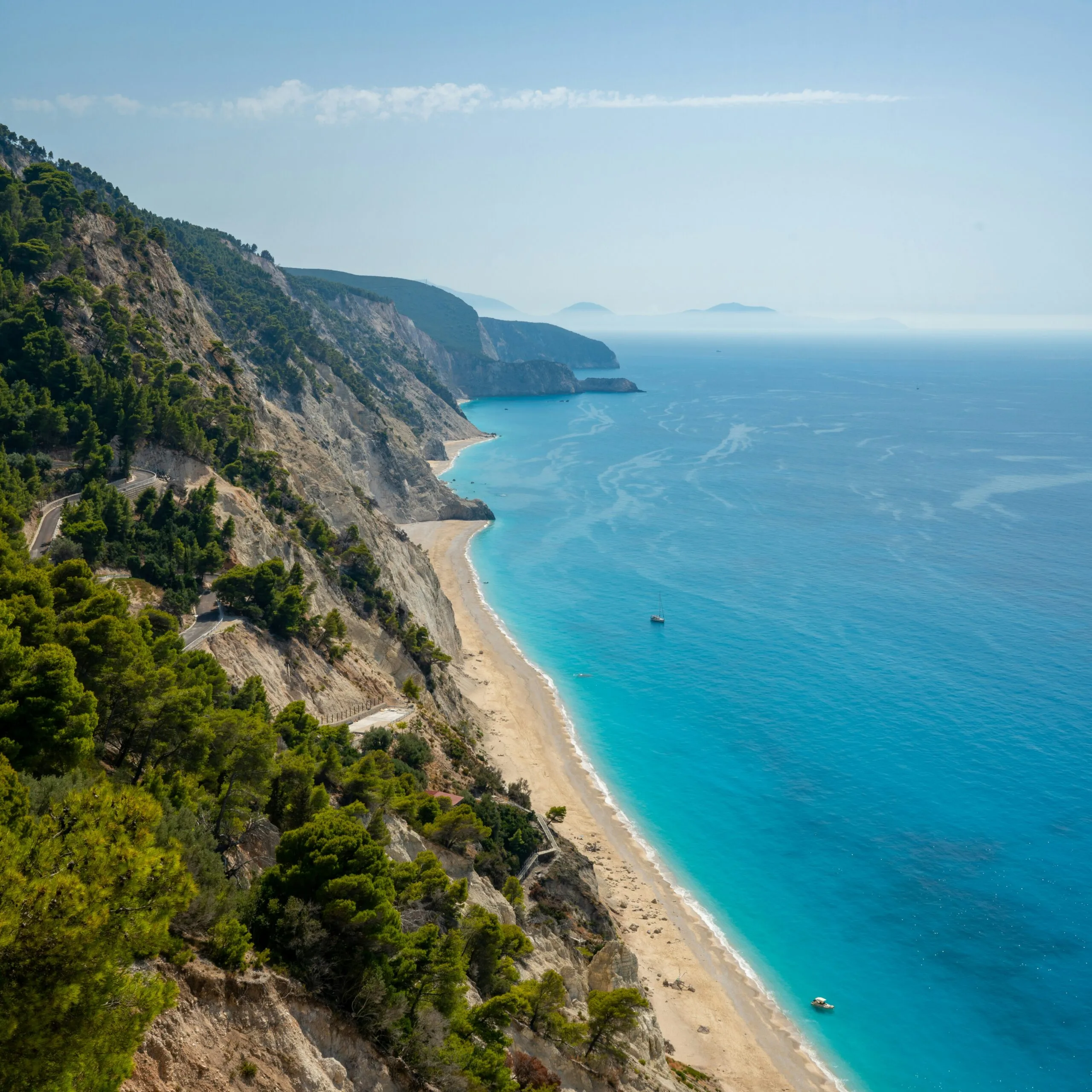 Luxury villa area near Egremni Beach and Lefkada west coast cliffs