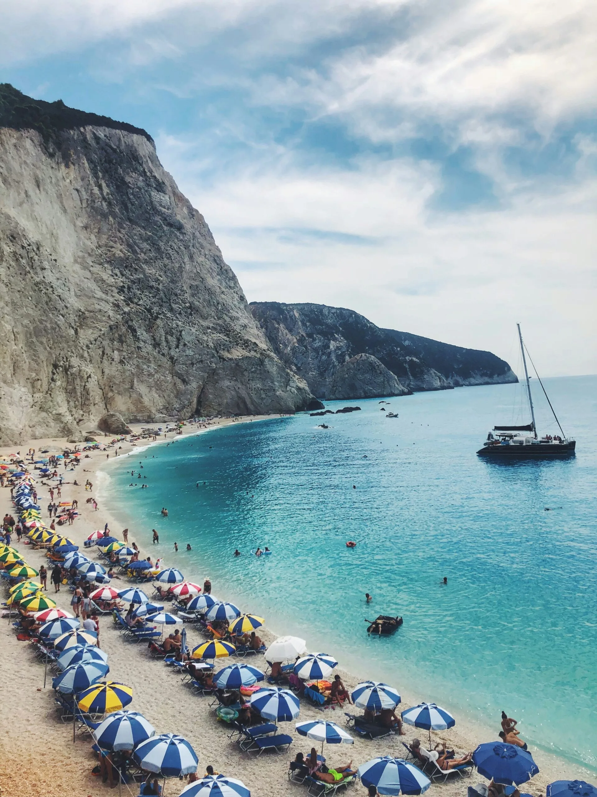 Porto Katsiki parking — Access road and parking area above Porto Katsiki beach in Lefkada
