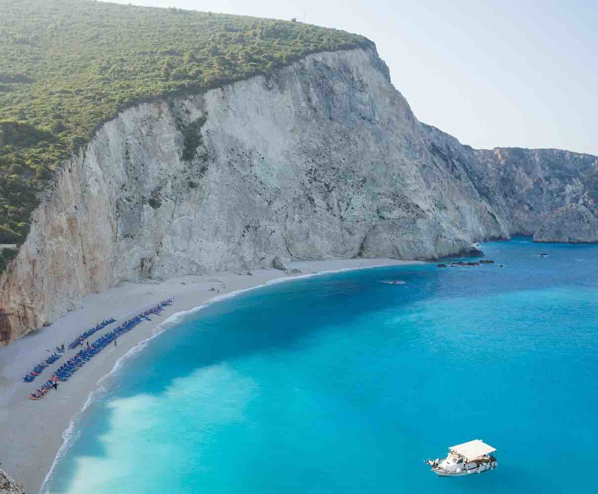 Quiet Porto Katsiki Beach landscape during the shoulder season