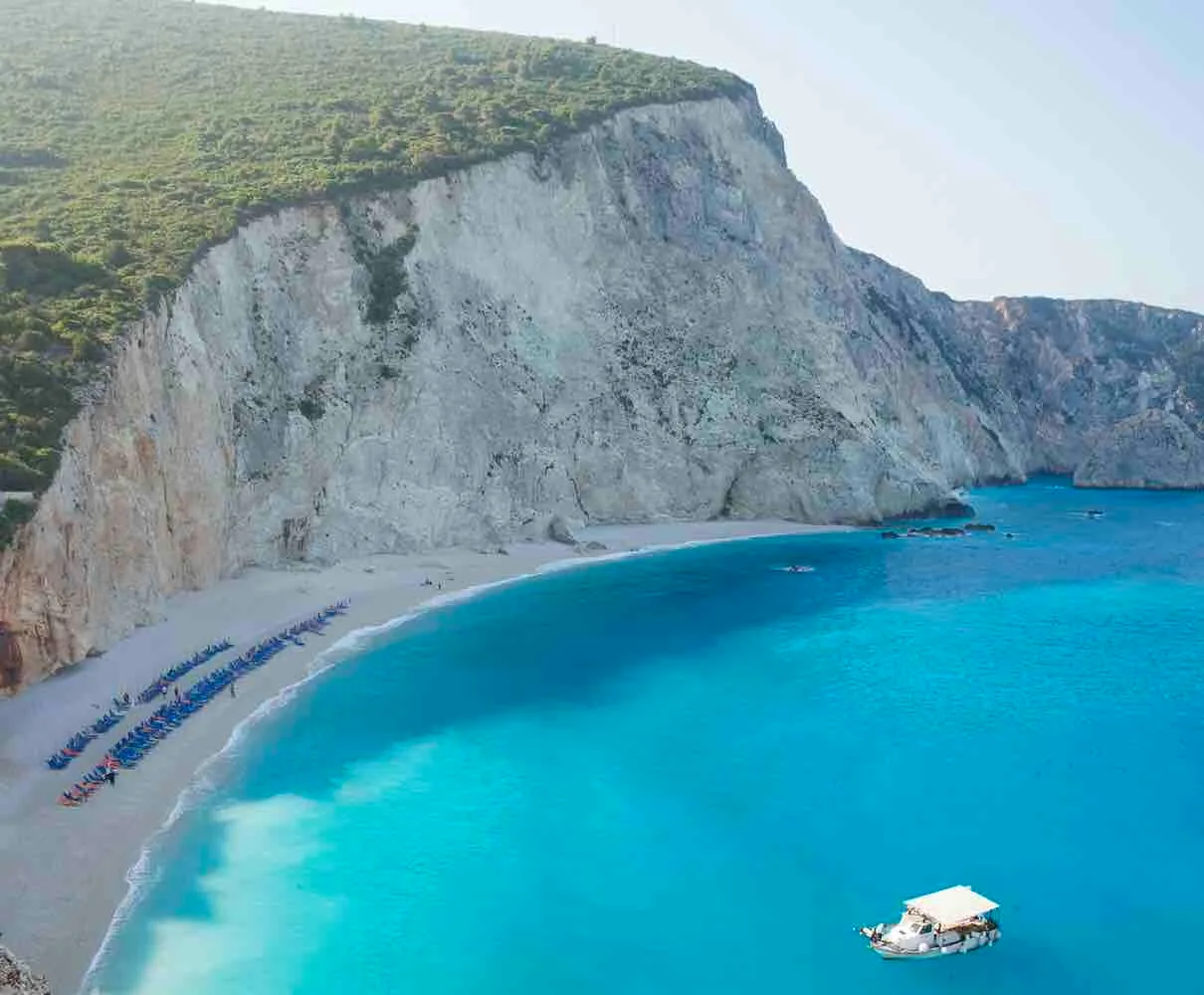 Quiet Porto Katsiki Beach landscape during the shoulder season