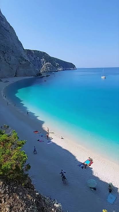 Cliffside view toward Porto Katsiki Beach and the Ionian Sea