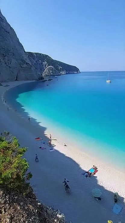 Cliffside view toward Porto Katsiki Beach and the Ionian Sea