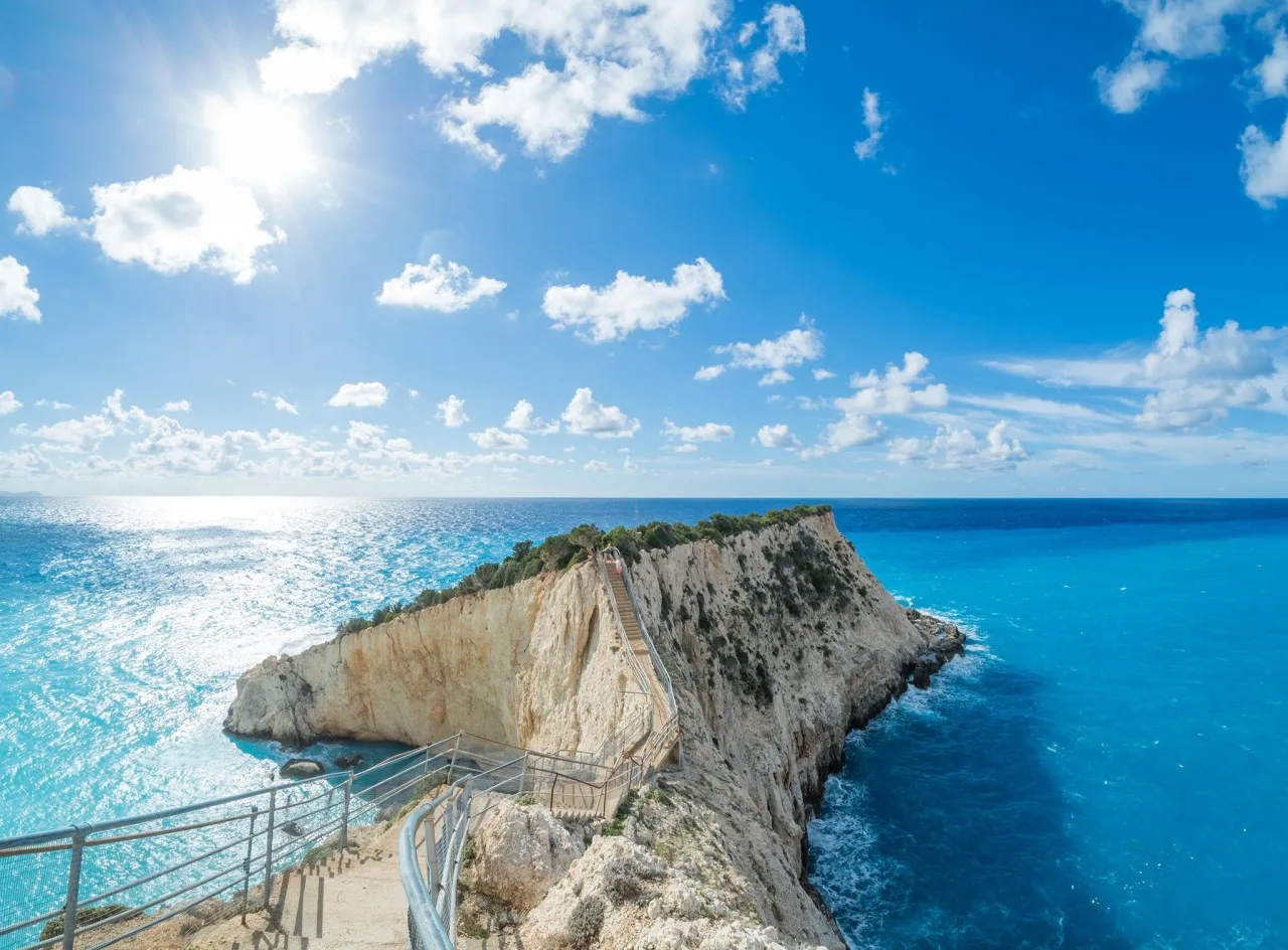 Access area and beach landscape near Porto Katsiki in Lefkada