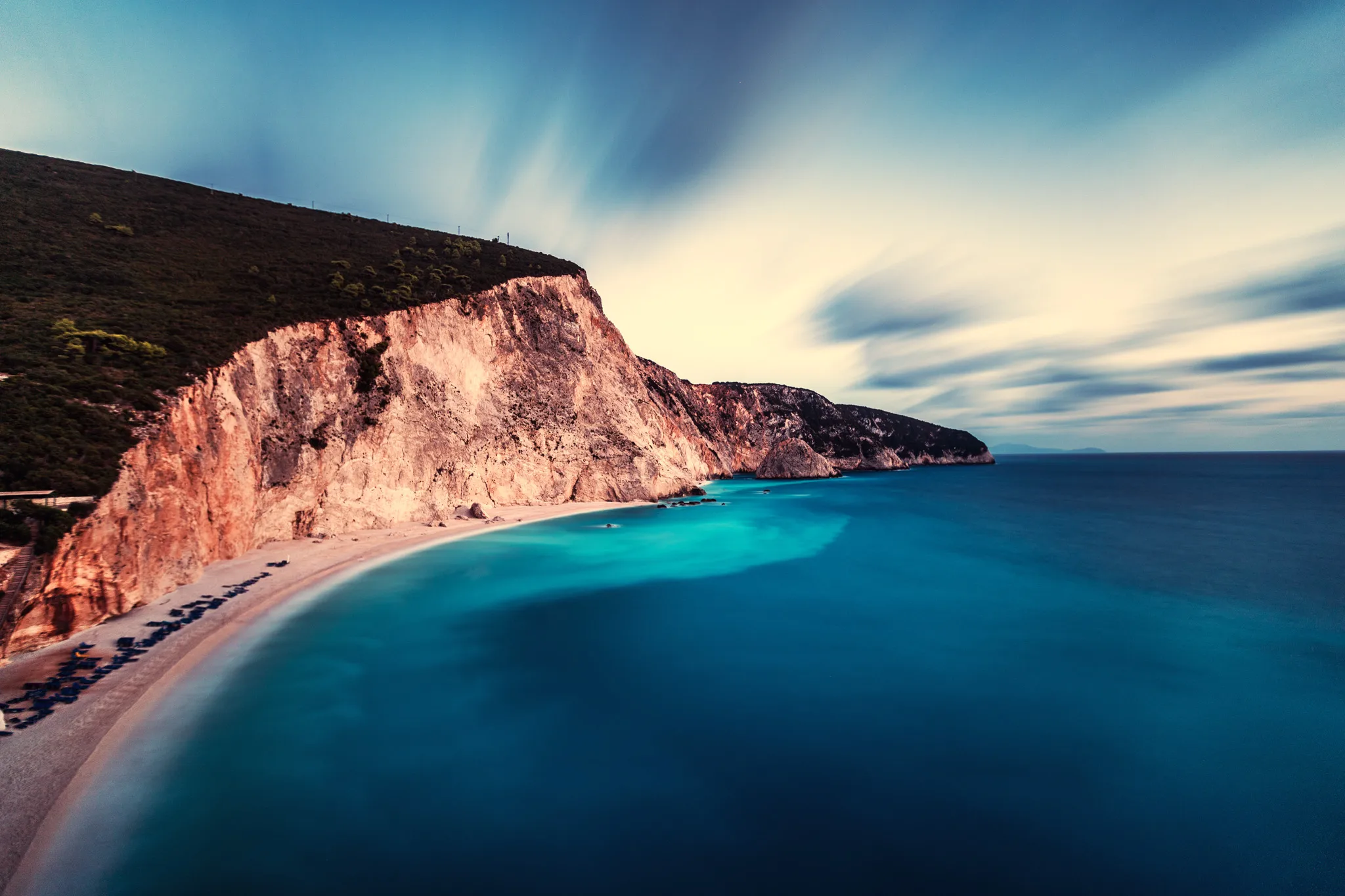 Ionian Sea view from Lefkada west coast near luxury villas