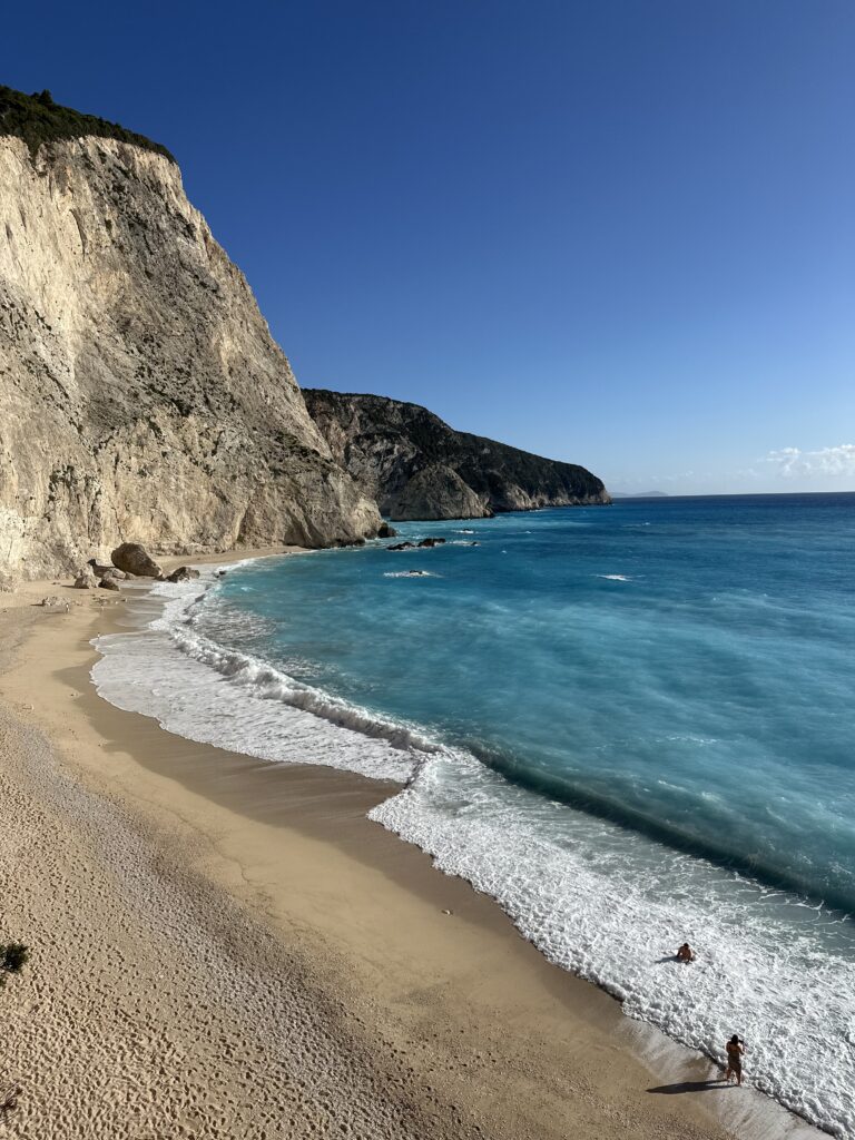 Porto Katsiki water color in the turquoise shallows of Lefkada